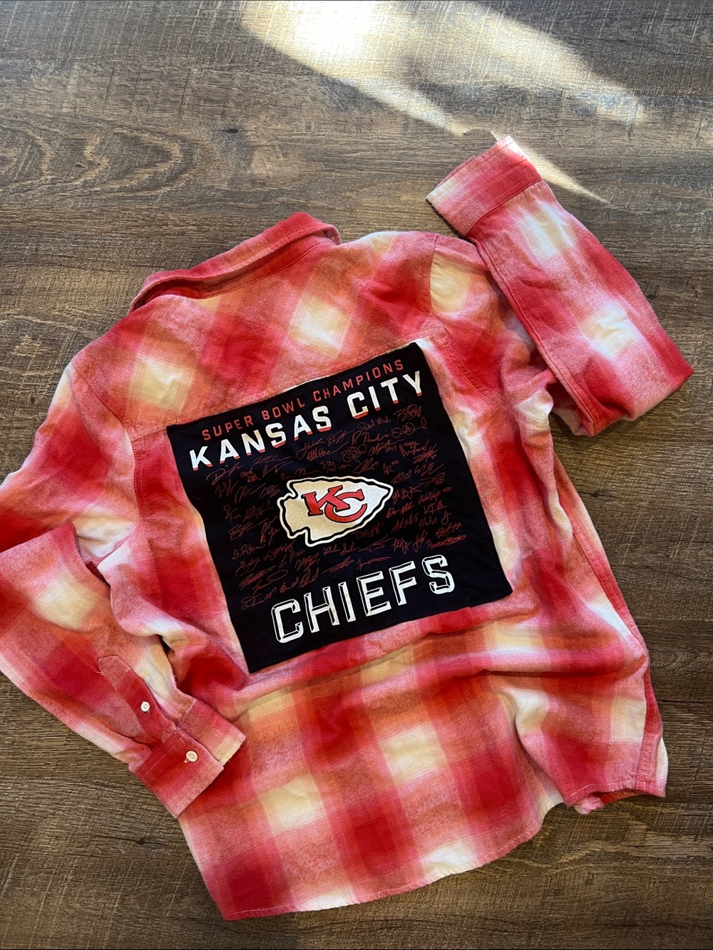 Kansas City Chiefs Upcycled Flannel Shirt